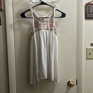 Sequined tank racer back asymmetrical top